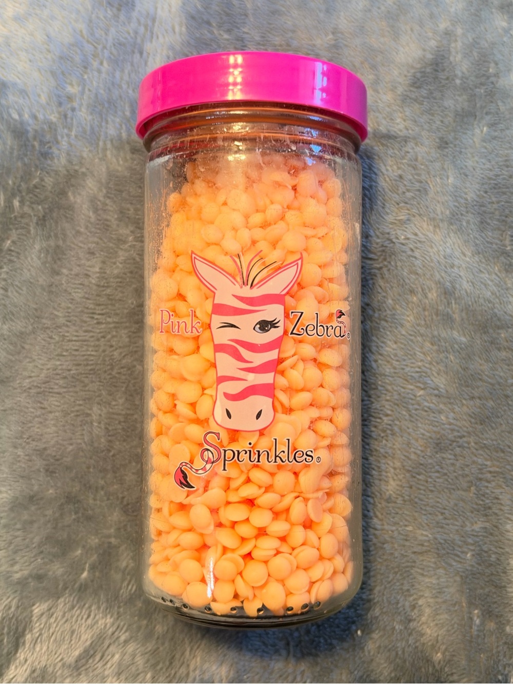 Pink Zebra Peach Sprinkles Jar